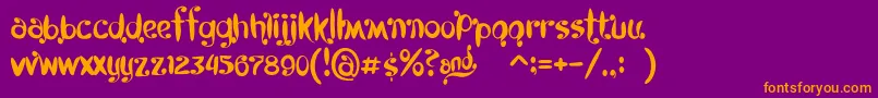 Kyboshed Font – Orange Fonts on Purple Background