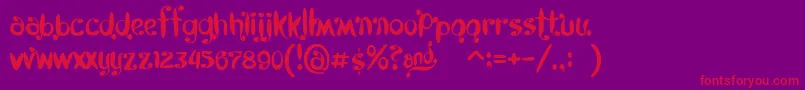 Fonte Kyboshed – fontes vermelhas em um fundo violeta