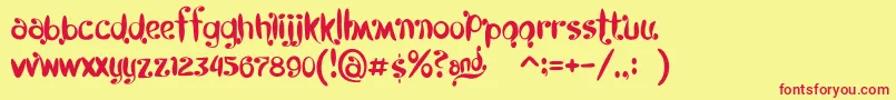Kyboshed Font – Red Fonts on Yellow Background