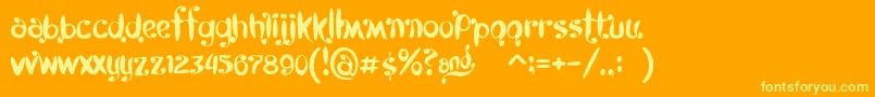 Kyboshed Font – Yellow Fonts on Orange Background