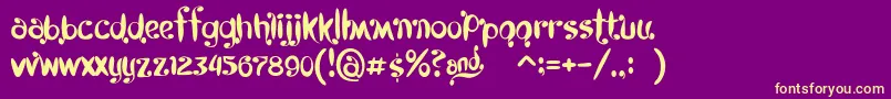 Kyboshed Font – Yellow Fonts on Purple Background