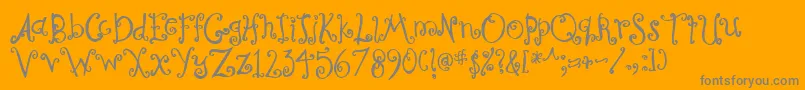 フォントCurly – オレンジの背景に灰色の文字