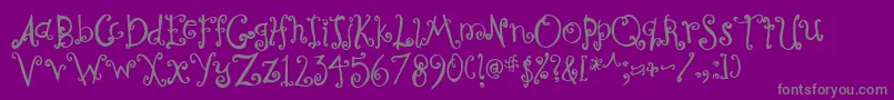 Curly Font – Gray Fonts on Purple Background