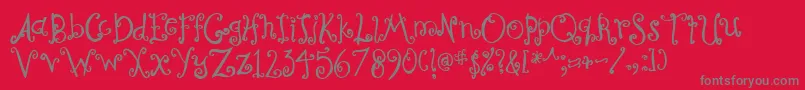 Curly Font – Gray Fonts on Red Background