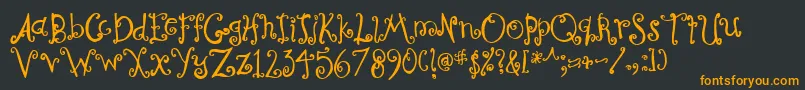 Curly Font – Orange Fonts on Black Background