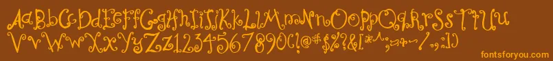 Curly Font – Orange Fonts on Brown Background