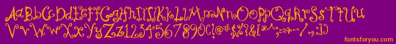 Curly Font – Orange Fonts on Purple Background