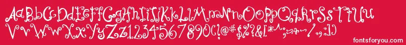 Curly Font – White Fonts on Red Background