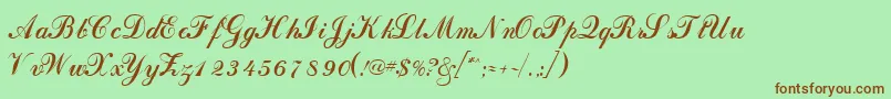 DahlingscriptsskRegular-Schriftart – Braune Schriften auf grünem Hintergrund