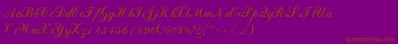 DahlingscriptsskRegular-Schriftart – Braune Schriften auf violettem Hintergrund