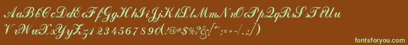DahlingscriptsskRegular Font – Green Fonts on Brown Background