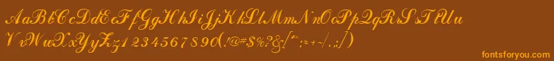 DahlingscriptsskRegular Font – Orange Fonts on Brown Background