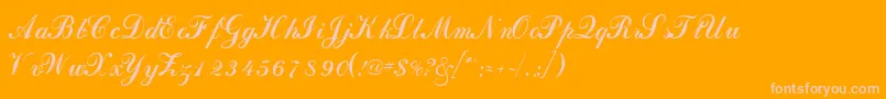 DahlingscriptsskRegular-fontti – vaaleanpunaiset fontit oranssilla taustalla