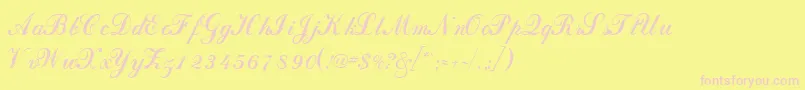 DahlingscriptsskRegular-fontti – vaaleanpunaiset fontit keltaisella taustalla