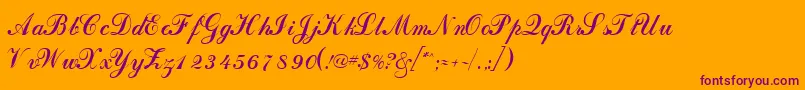 fuente DahlingscriptsskRegular – Fuentes Moradas Sobre Fondo Naranja
