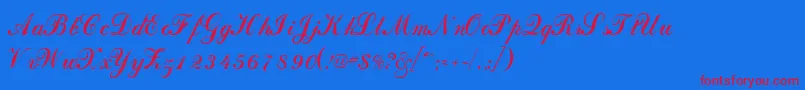 DahlingscriptsskRegular Font – Red Fonts on Blue Background