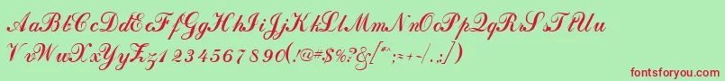 DahlingscriptsskRegular Font – Red Fonts on Green Background