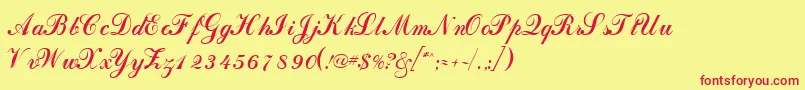 DahlingscriptsskRegular Font – Red Fonts on Yellow Background