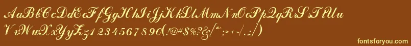 DahlingscriptsskRegular Font – Yellow Fonts on Brown Background