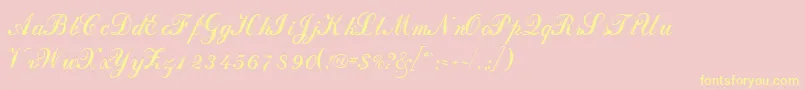 DahlingscriptsskRegular Font – Yellow Fonts on Pink Background