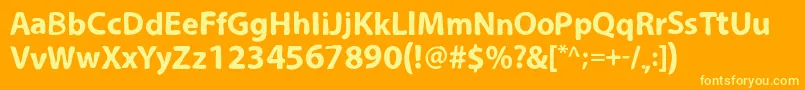 LooseySans Font – Yellow Fonts on Orange Background