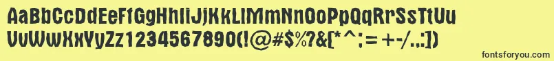 AltBr-Schriftart – Schwarze Schriften auf gelbem Hintergrund
