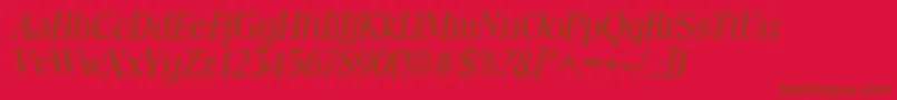 ToledoItalic Font – Brown Fonts on Red Background