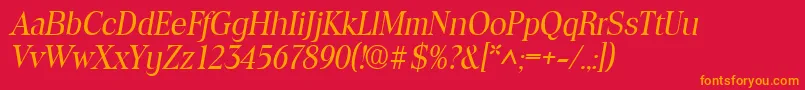 ToledoItalic Font – Orange Fonts on Red Background