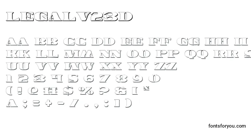 Schriftart Legalv23D – Alphabet, Zahlen, spezielle Symbole