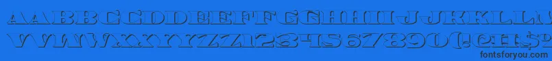 フォントLegalv23D – 黒い文字の青い背景