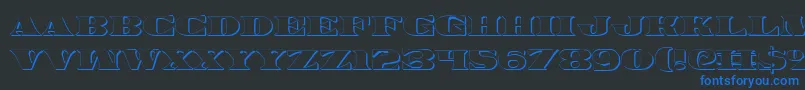 Legalv23D-fontti – siniset fontit mustalla taustalla