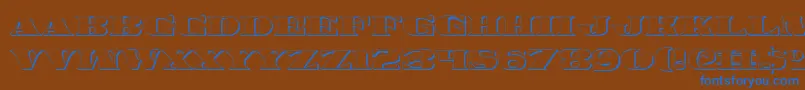 フォントLegalv23D – 茶色の背景に青い文字