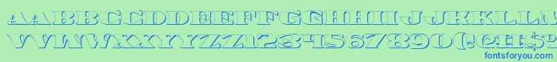 Шрифт Legalv23D – синие шрифты на зелёном фоне