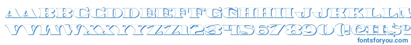フォントLegalv23D – 白い背景に青い文字