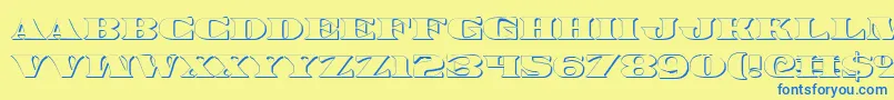 Legalv23D-fontti – siniset fontit keltaisella taustalla