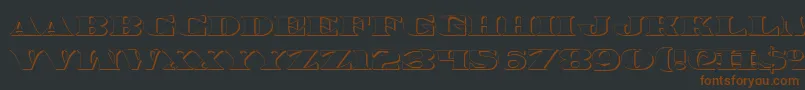 Legalv23D-fontti – ruskeat fontit mustalla taustalla