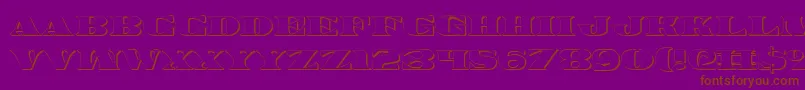 Legalv23D-fontti – ruskeat fontit violetilla taustalla