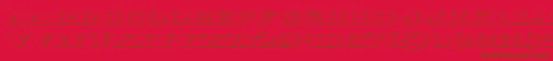 Legalv23D-fontti – ruskeat fontit punaisella taustalla