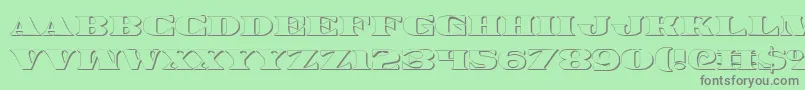 Legalv23D-fontti – harmaat kirjasimet vihreällä taustalla