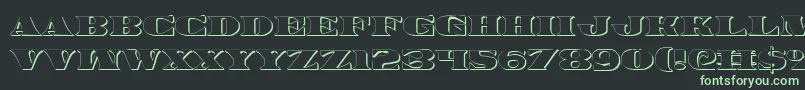 Legalv23D-fontti – vihreät fontit mustalla taustalla