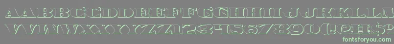 フォントLegalv23D – 灰色の背景に緑のフォント