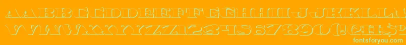 Legalv23D-fontti – vihreät fontit oranssilla taustalla