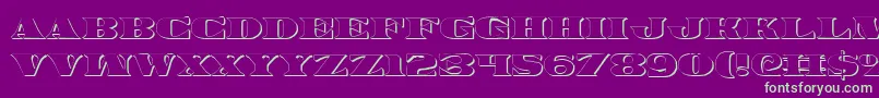 フォントLegalv23D – 紫の背景に緑のフォント