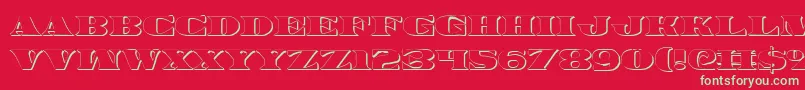 Legalv23D-fontti – vihreät fontit punaisella taustalla