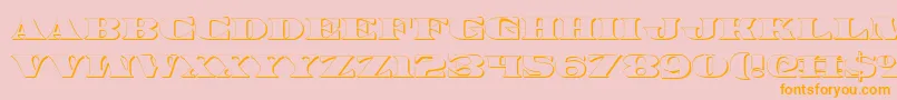 Legalv23D-Schriftart – Orangefarbene Schriften auf rosa Hintergrund