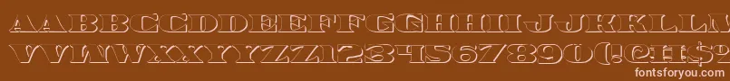 Legalv23D-fontti – vaaleanpunaiset fontit ruskealla taustalla