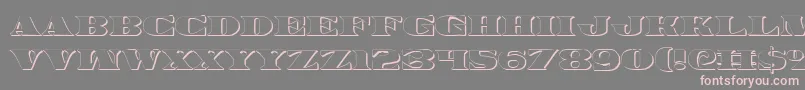 Legalv23D-fontti – vaaleanpunaiset fontit harmaalla taustalla