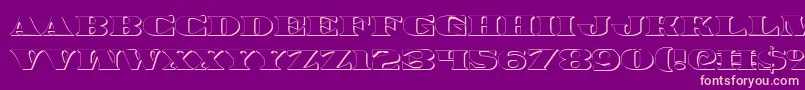 Fonte Legalv23D – fontes rosa em um fundo violeta