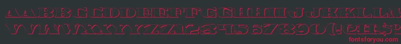 Legalv23D-fontti – punaiset fontit mustalla taustalla