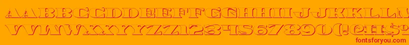 Legalv23D-fontti – punaiset fontit oranssilla taustalla